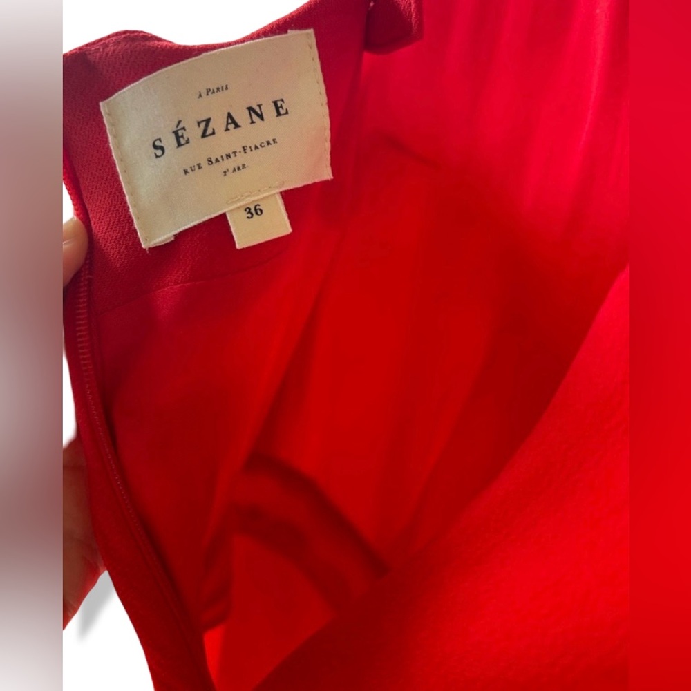 Sezane Vanille Sleeveless V-Neck Jumpsuit | Red Coral | Size 36 | US 4 - Picture 8 of 16